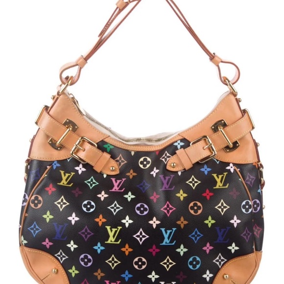 Louis Vuitton Black Shoulder Bag with Multicolor Monogram - Picture 1 of 6